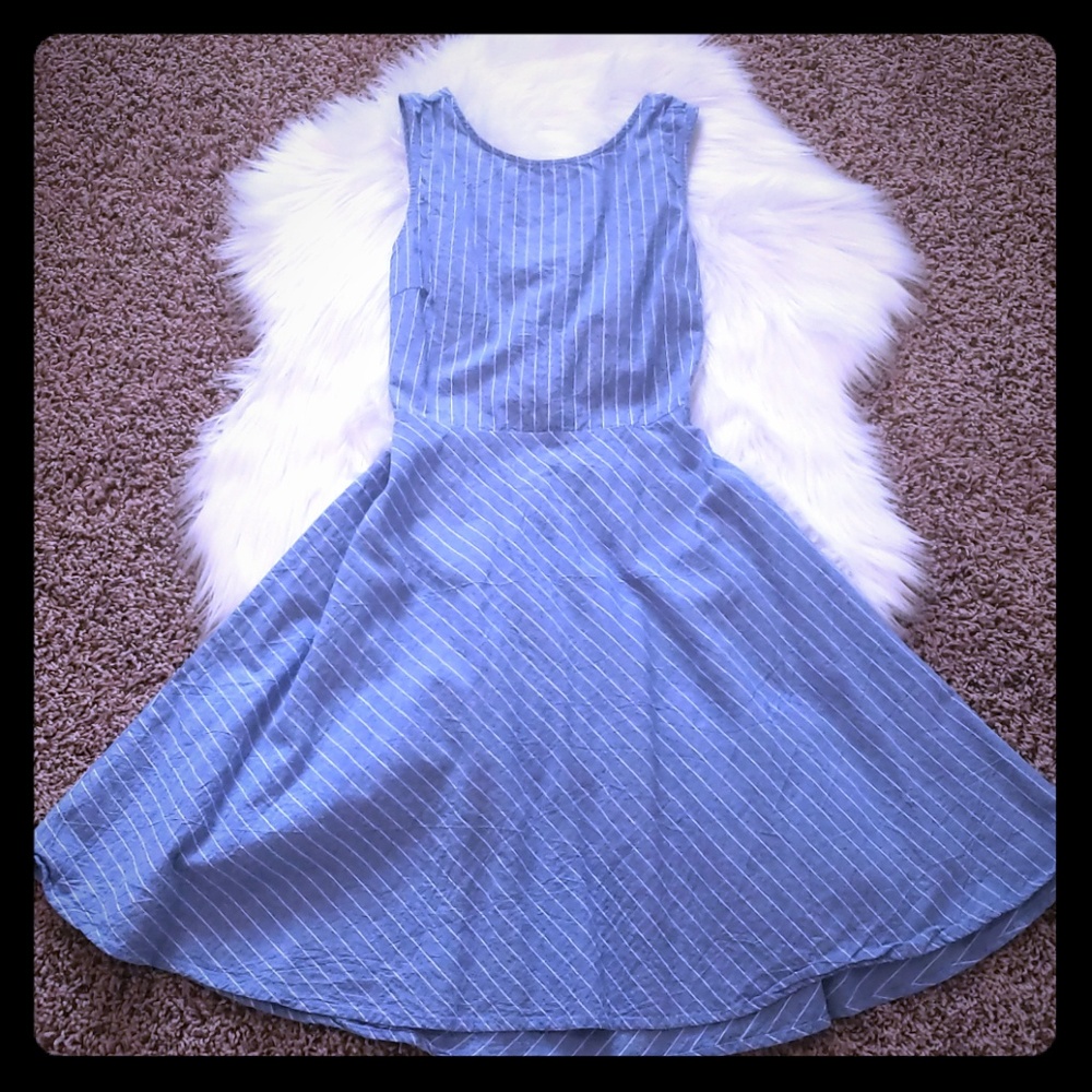Open Back Chambray Dress